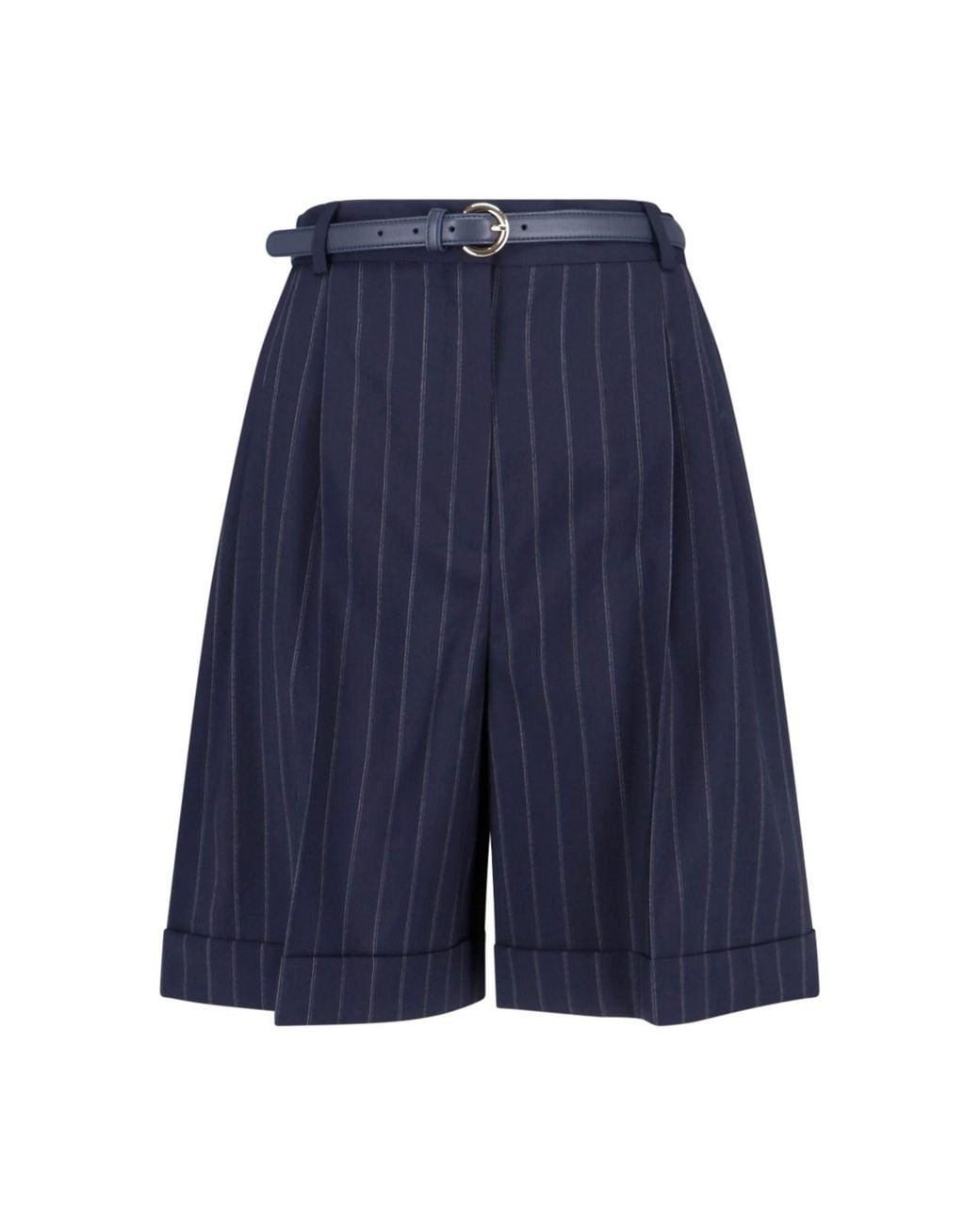 Max Mara Blue Virgin Wool Shorts