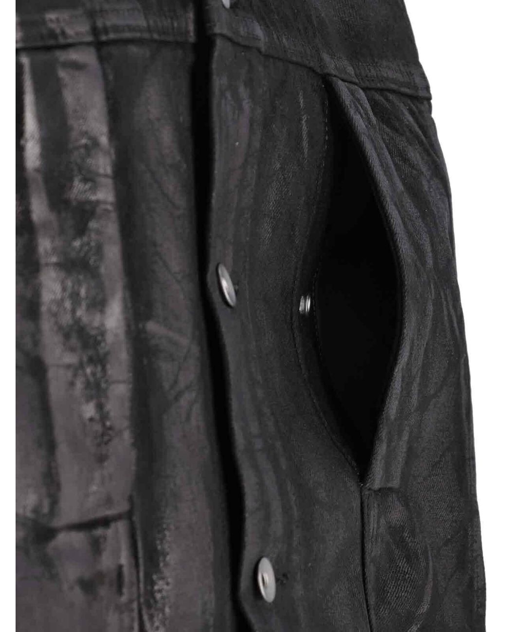 Rick Owens Black Jumbo Denim Jacket for men