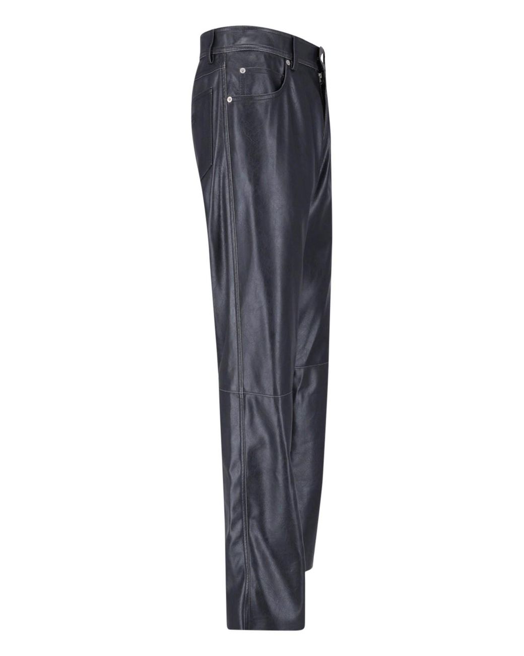 MM6 by Maison Margiela Blue Faux Leather Pants for men