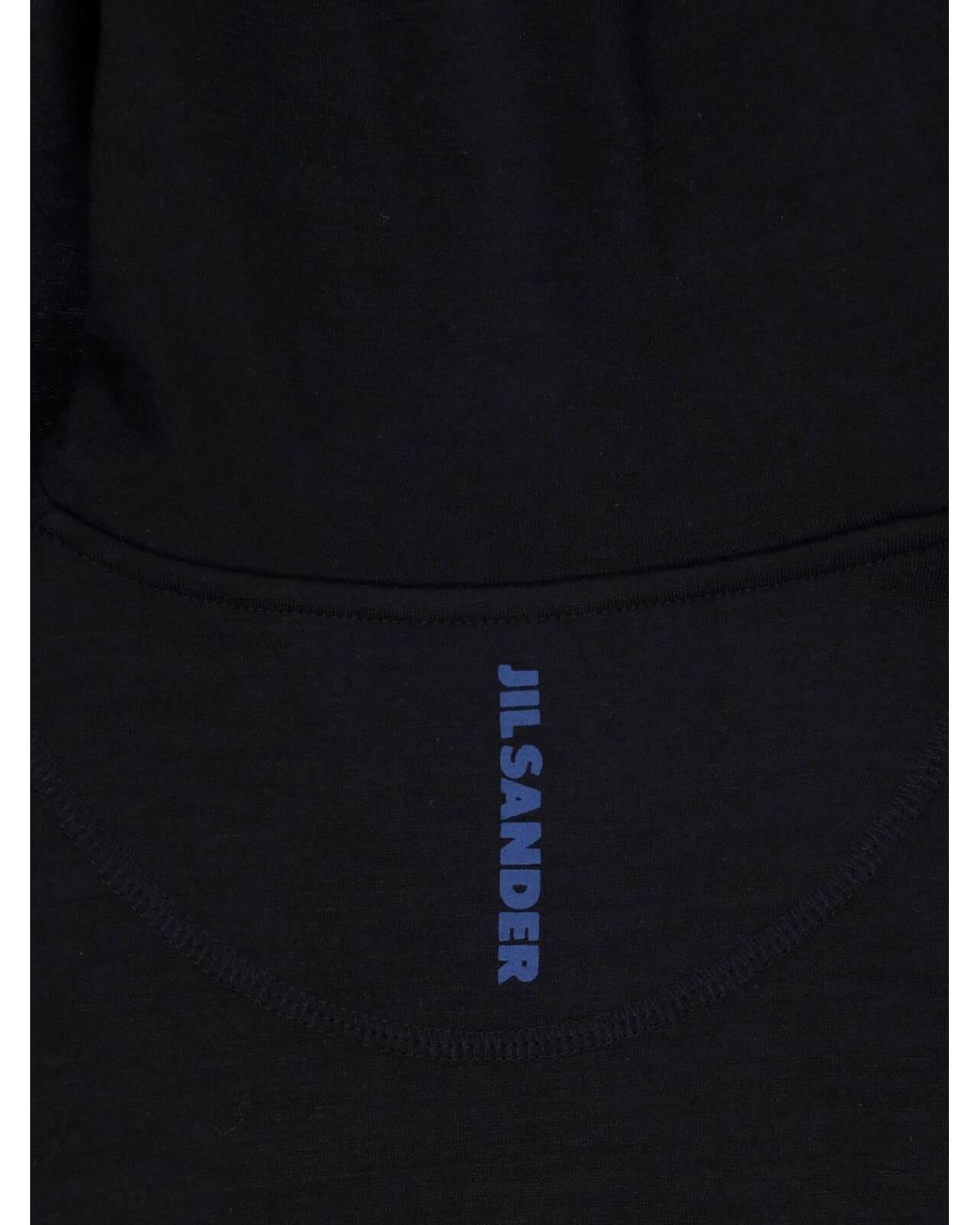 Jil Sander Black Virgin Wool-Blend Half-Zip Turtleneck