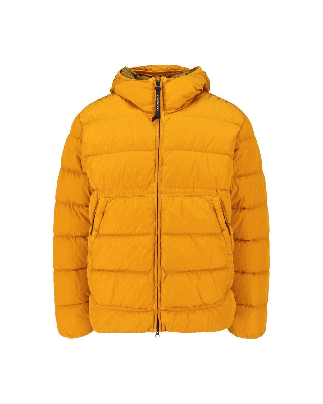 C P Company Orange Padded Jacket "Chrome R Goggle" for men
