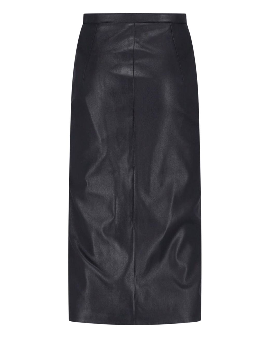 Gucci Gray Midi Lambskin Skirt