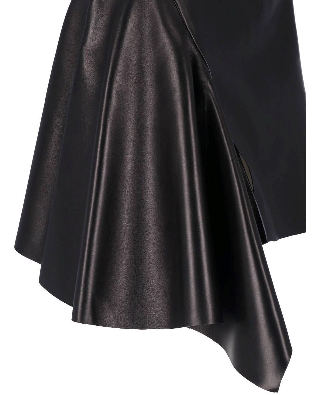 Givenchy Black Asymmetric Leather Mini Skirt