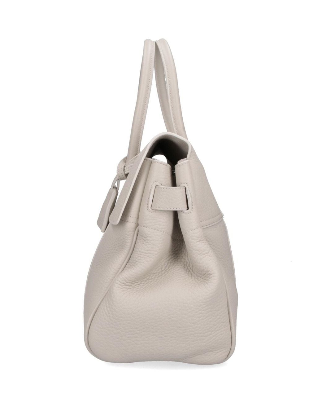 Mulberry White Leather Top-Handle Tote Bag