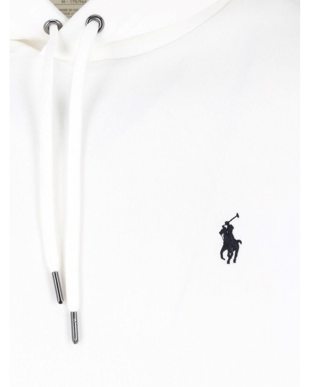 Polo Ralph Lauren White Cotton Fleece Pullover Hoodie for men