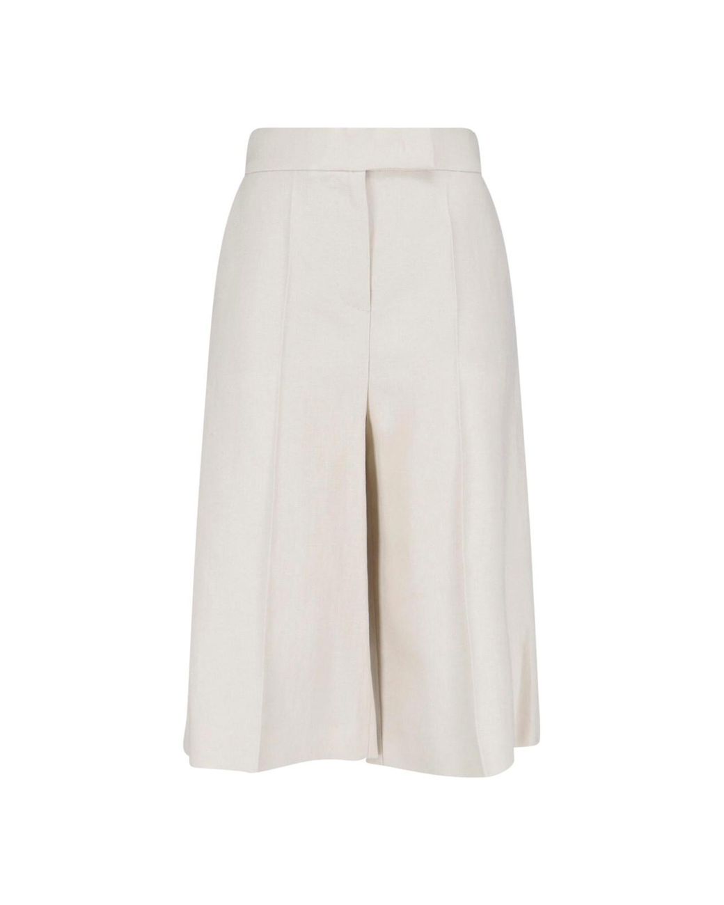 Max Mara White Linen Bermuda