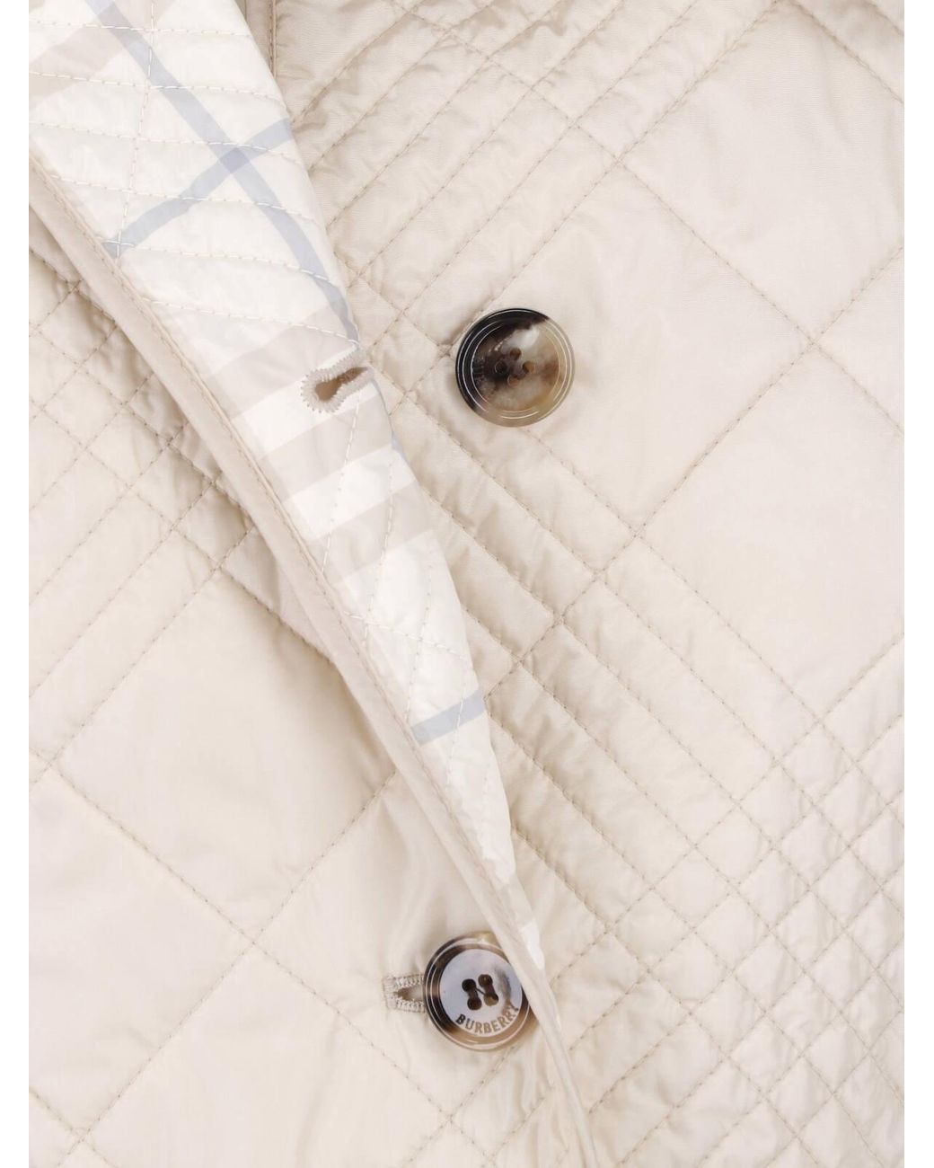 Burberry Natural Quilted Button-Front Jacket