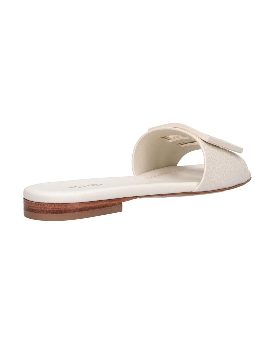 Fendi White Slides Sandals "Baguette"