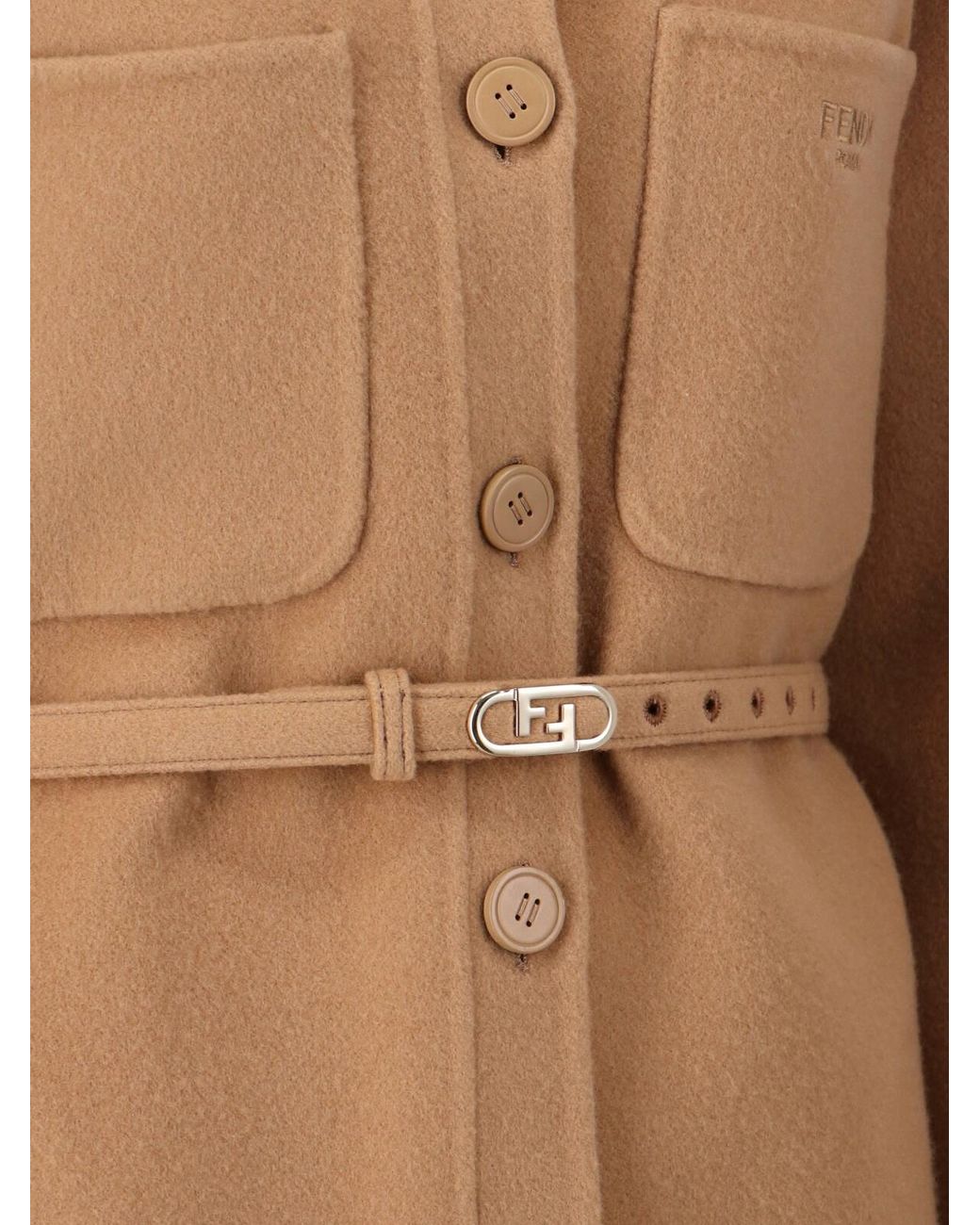 Fendi Natural Cashmere Shirt Jacket