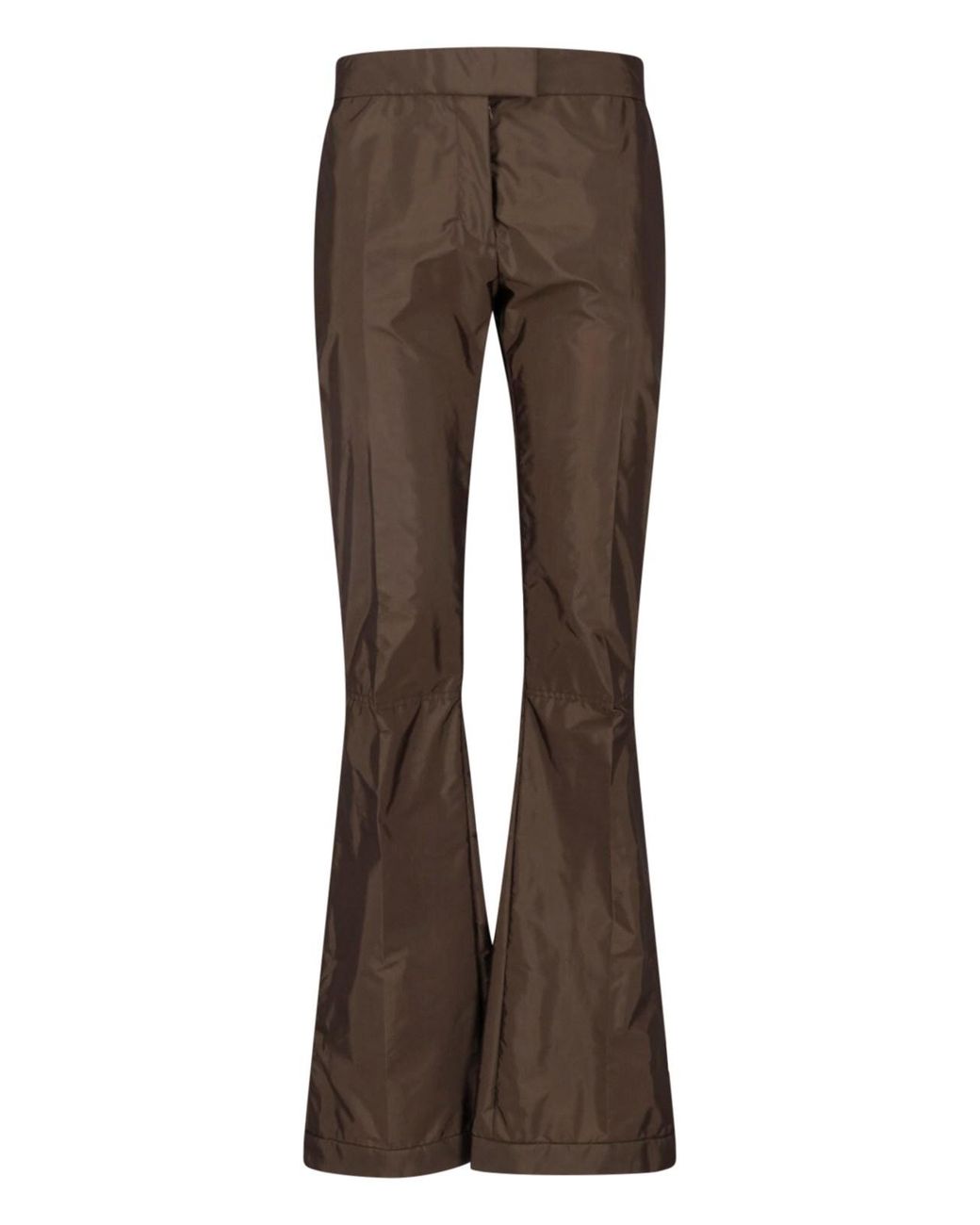 Miu Miu Brown Technical Fabric Flared Pants