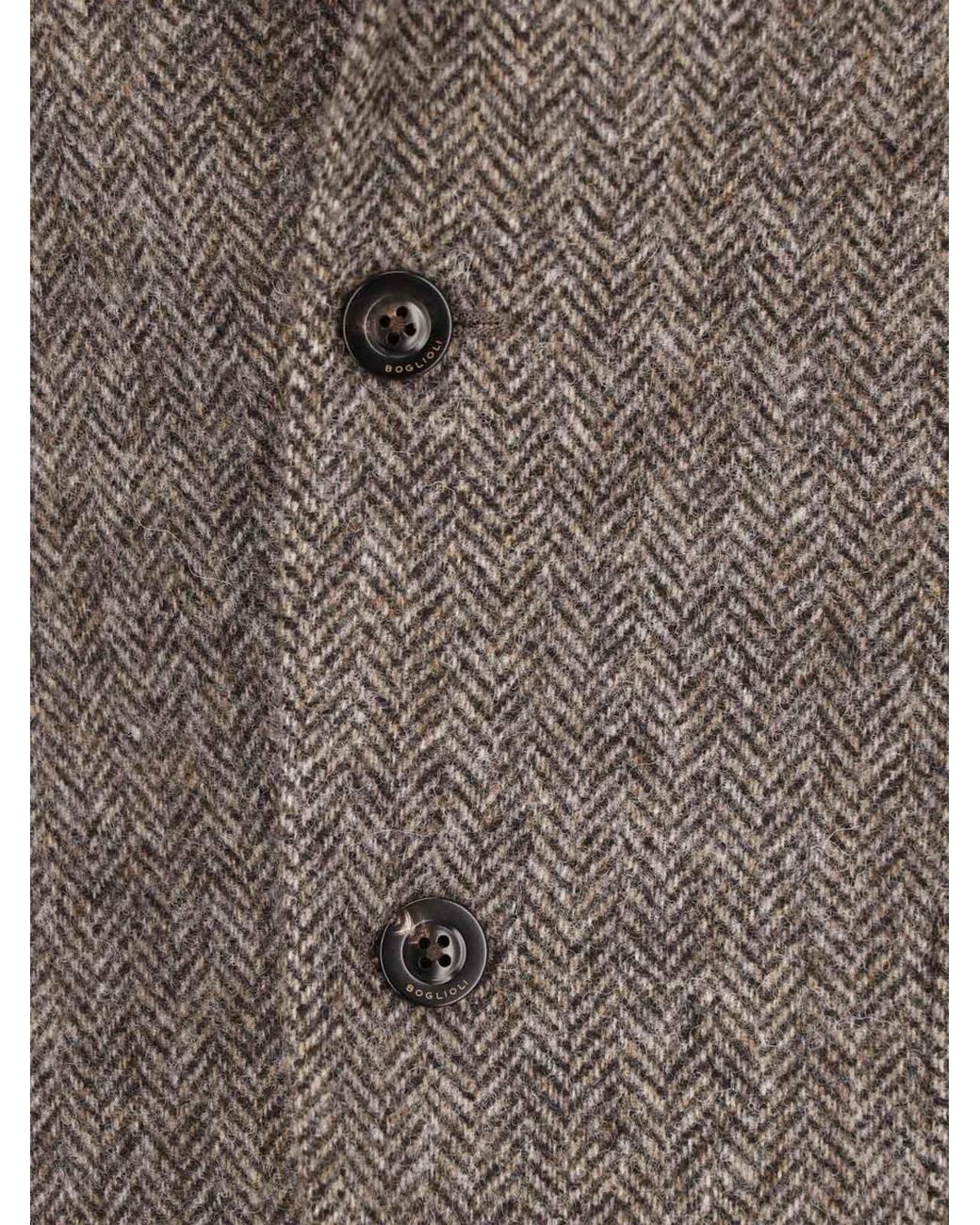 Boglioli Brown Single-Breasted Wool Blazer for men