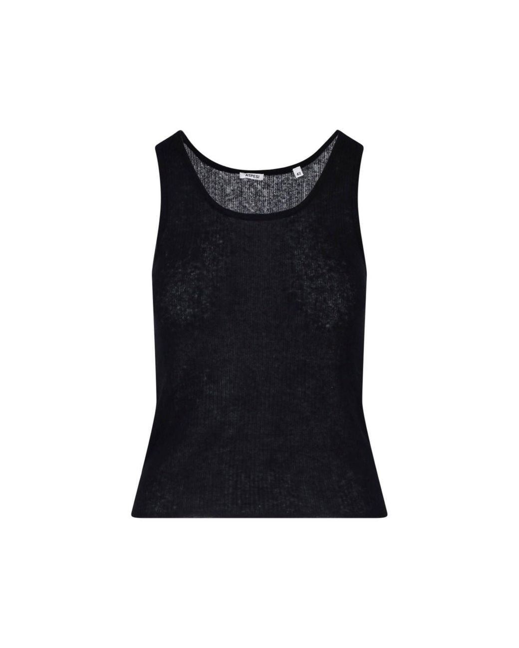 Aspesi Black Wool Blend Tank Top