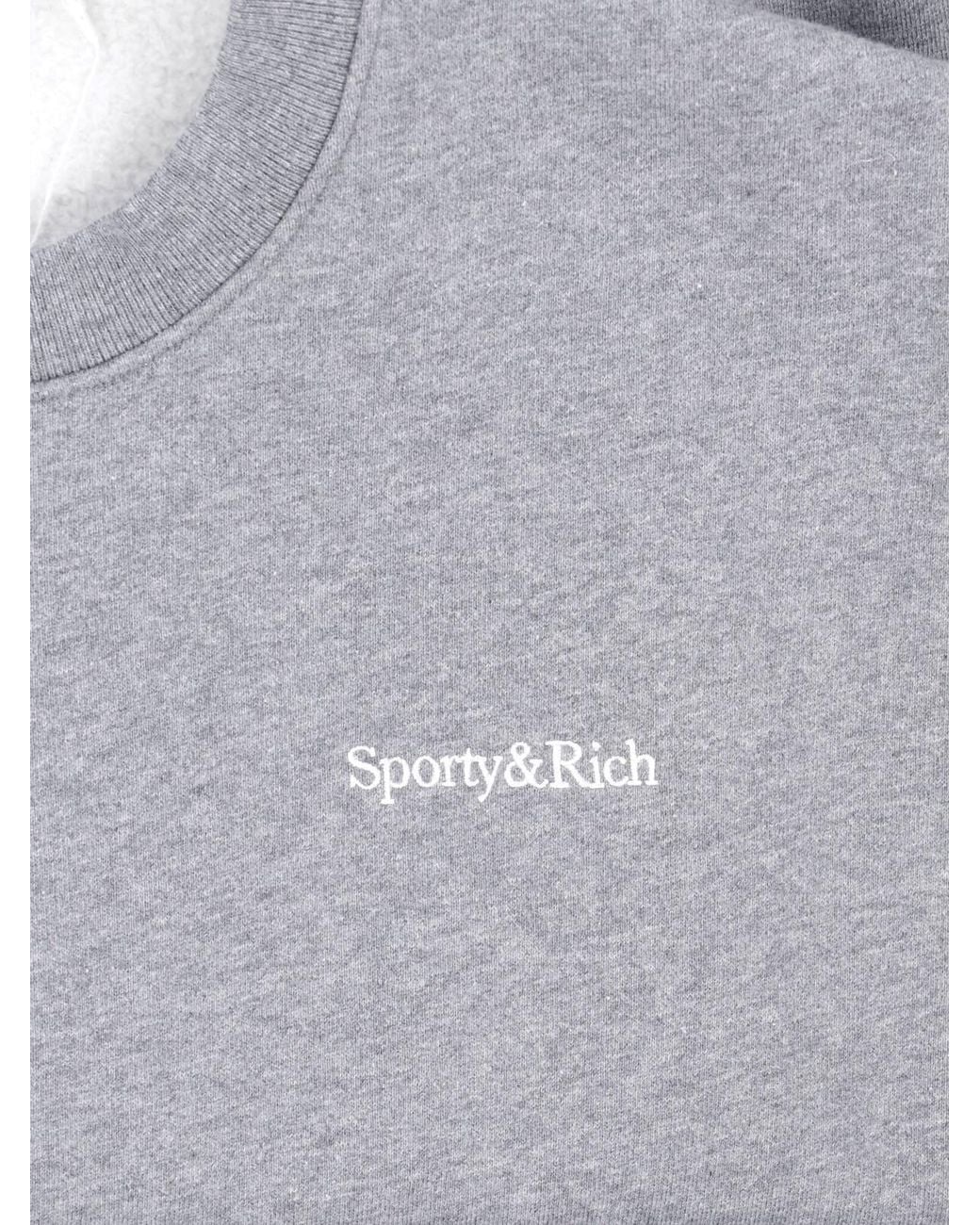 Sporty & Rich Gray Sporty Knit Sweatshirt Sweater