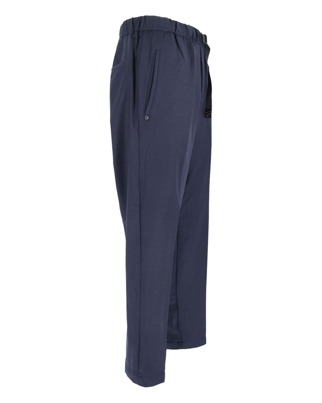 White Sand Blue Wool Blend Pants for men