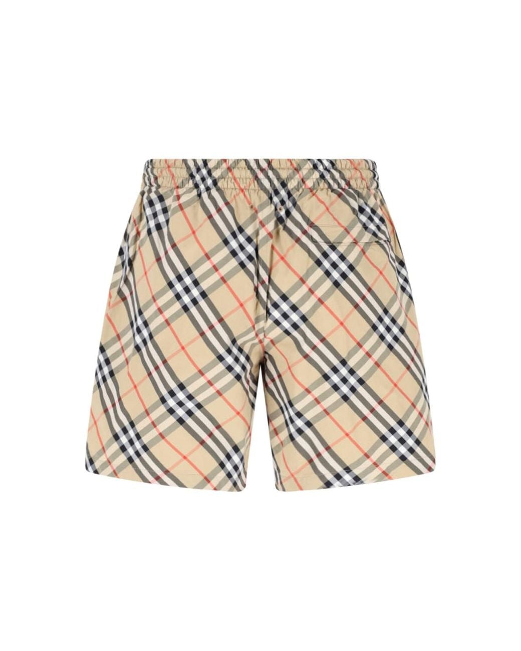 Burberry White Beach Shorts “Check” for men