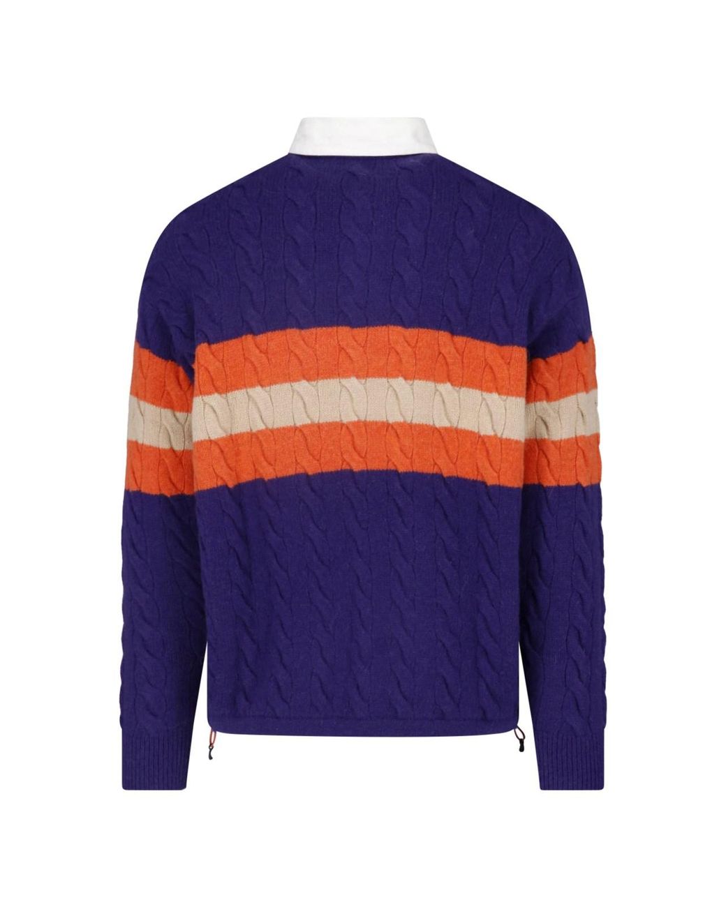 Polo Ralph Lauren Blue Cable-Knit Rugby Sweater for men