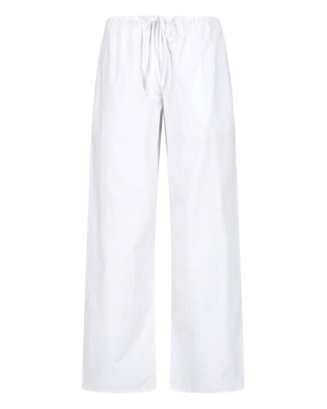 Matteau White Relaxed Wide-Leg Elastic Trousers