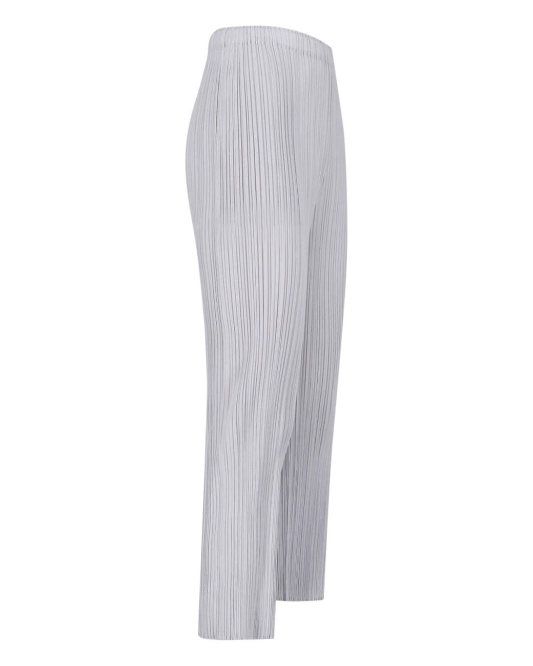 Pleats Please Issey Miyake Gray Pleated Pants