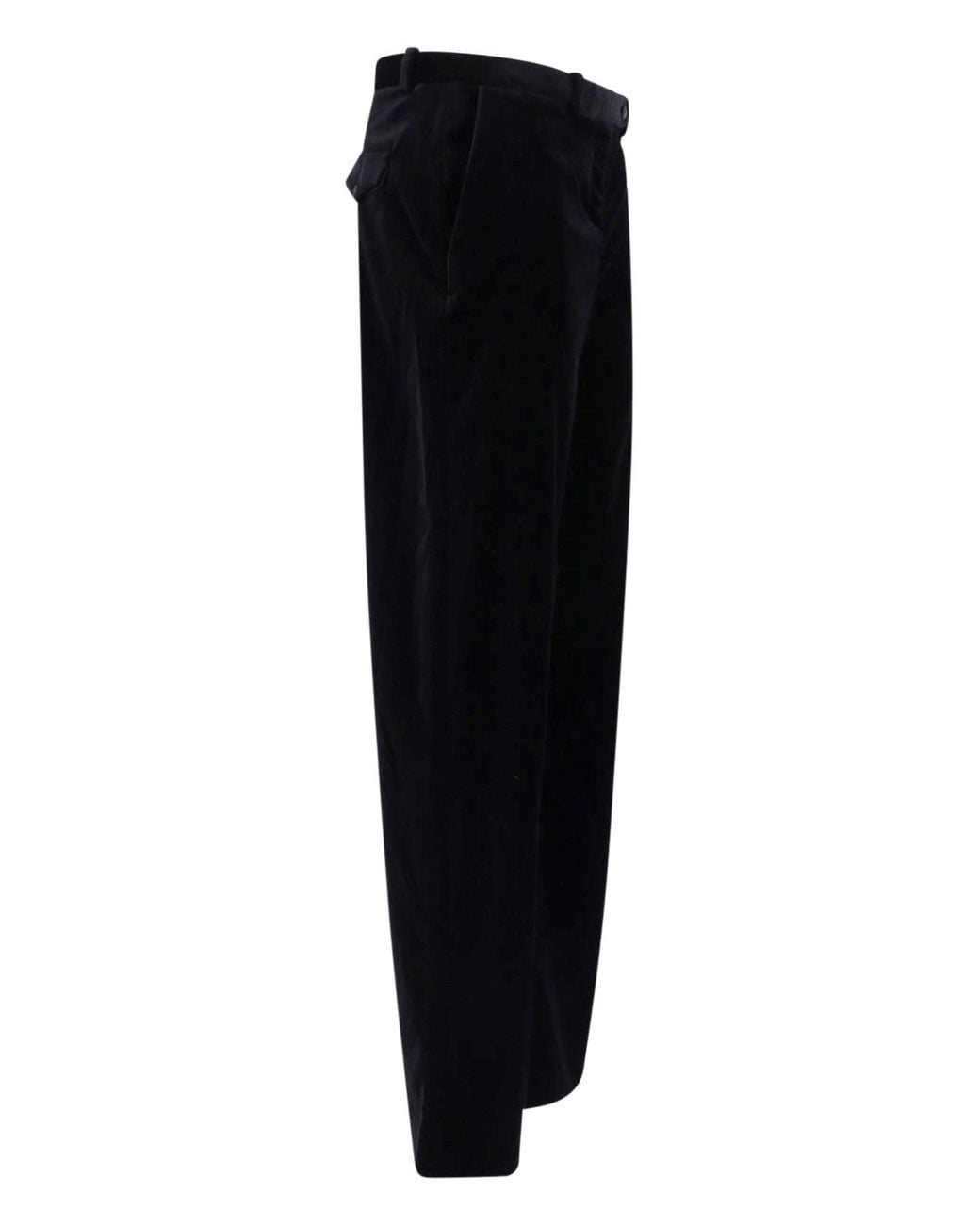 Khaite Black Straight Velvet Trousers "Hunter"