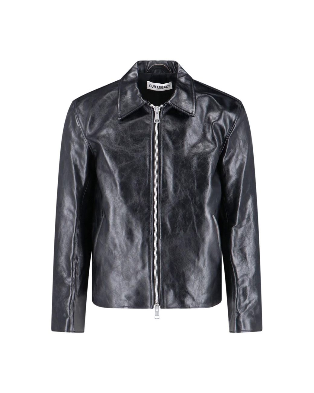 Our Legacy Black 100% Cow Leather Jacket for men