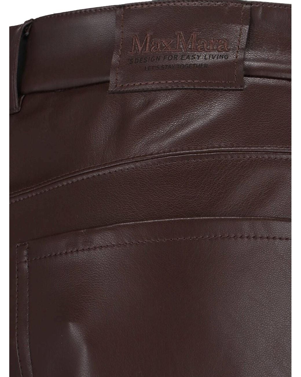 Max Mara Brown Eco-Leather Pants