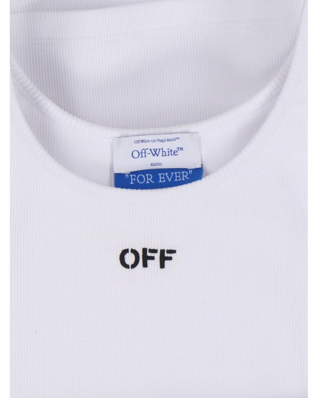 Off-White c/o Virgil Abloh White Ribbed Logo Tank Top