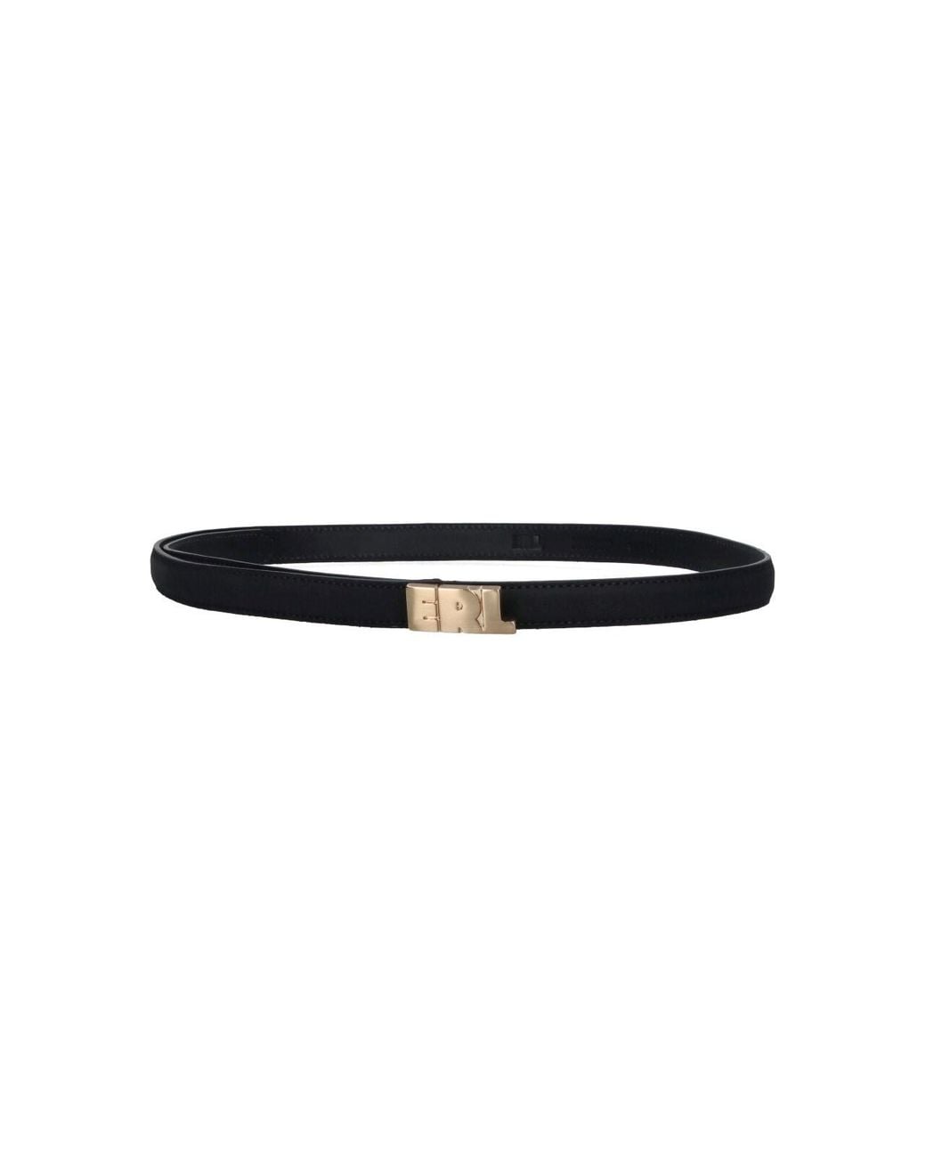 ERL Black Leather Logo Buckle Belt