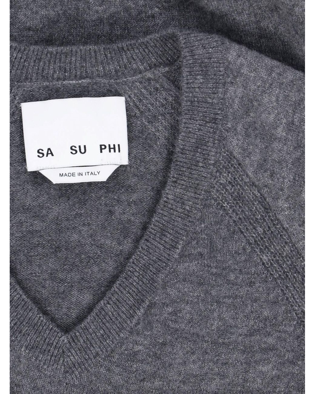 Sa Su Phi Gray Cashmere And Silk Sweater