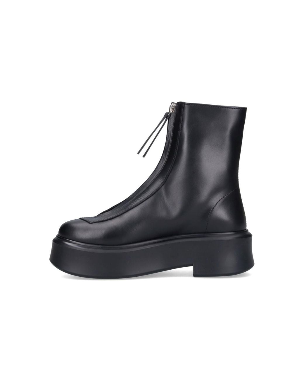 The Row Black 'Zipped Boot I' Ankle Boots