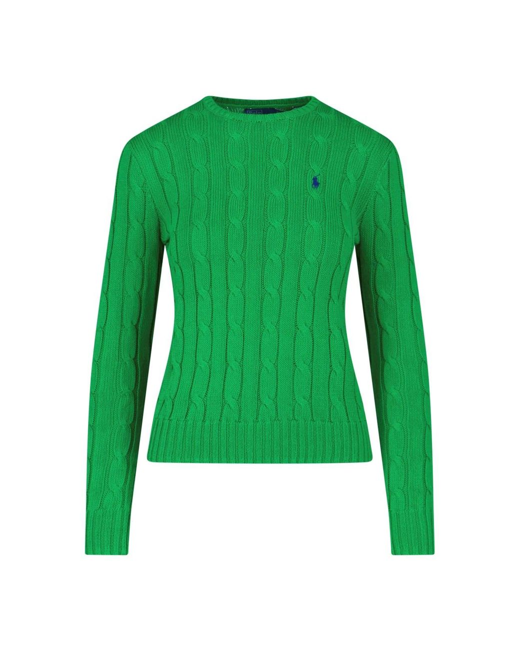 Polo Ralph Lauren Green Cable-Knit Crewneck Sweater