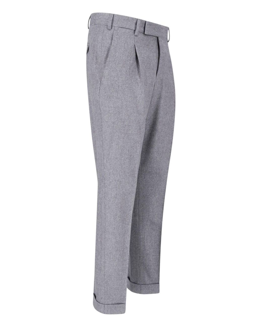 PT Torino Gray Virgin Wool And Cashmere Trousers for men