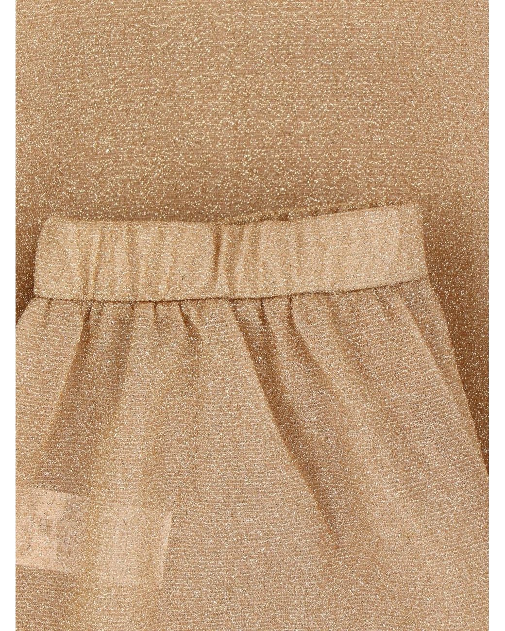Oseree Natural Lumière Metallic Wide-Leg Sheer Pants