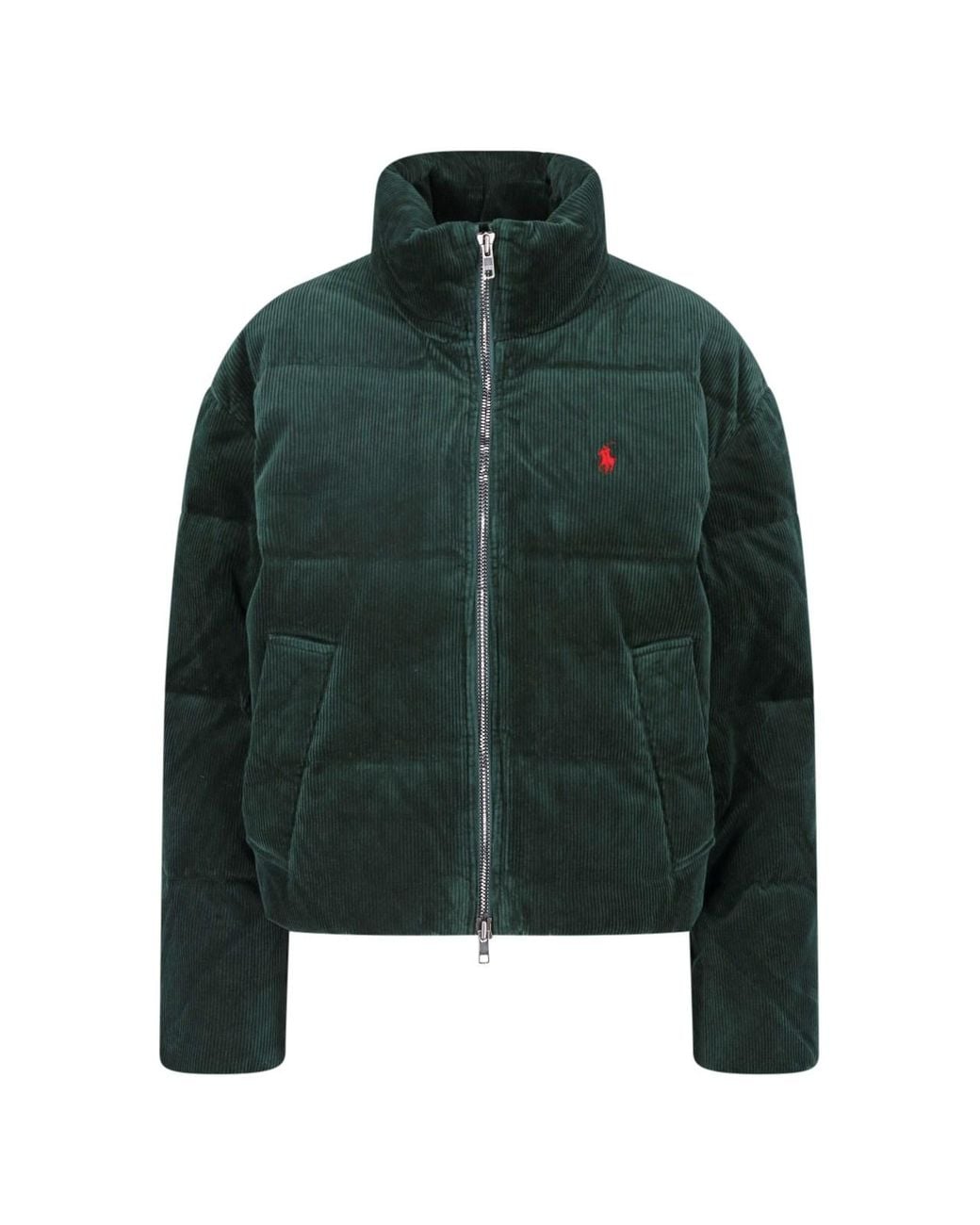 Polo Ralph Lauren Green Quilted Corduroy Puffer Jacket