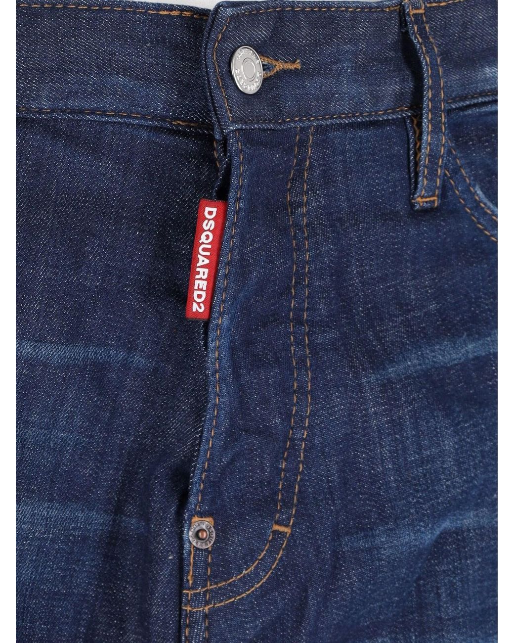 DSquared² Blue Teddy Cotton Denim Slim Jeans for men