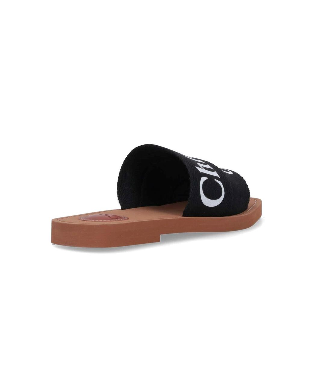 Chloé Black Linen Mini Sandals With Cushioned Footbed