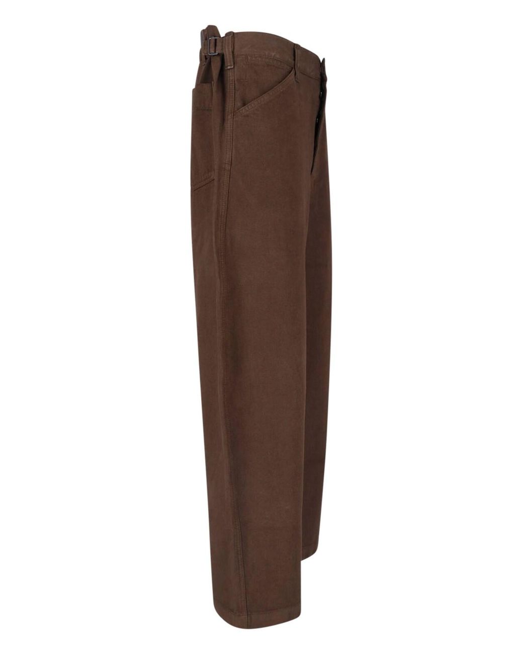 Lemaire Brown Wide-Leg Cotton Twill Trousers for men
