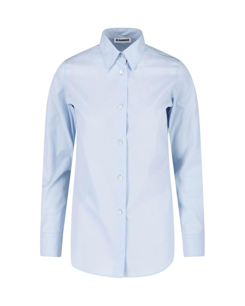 Jil Sander Blue Light Cotton Poplin Pointed Shirt
