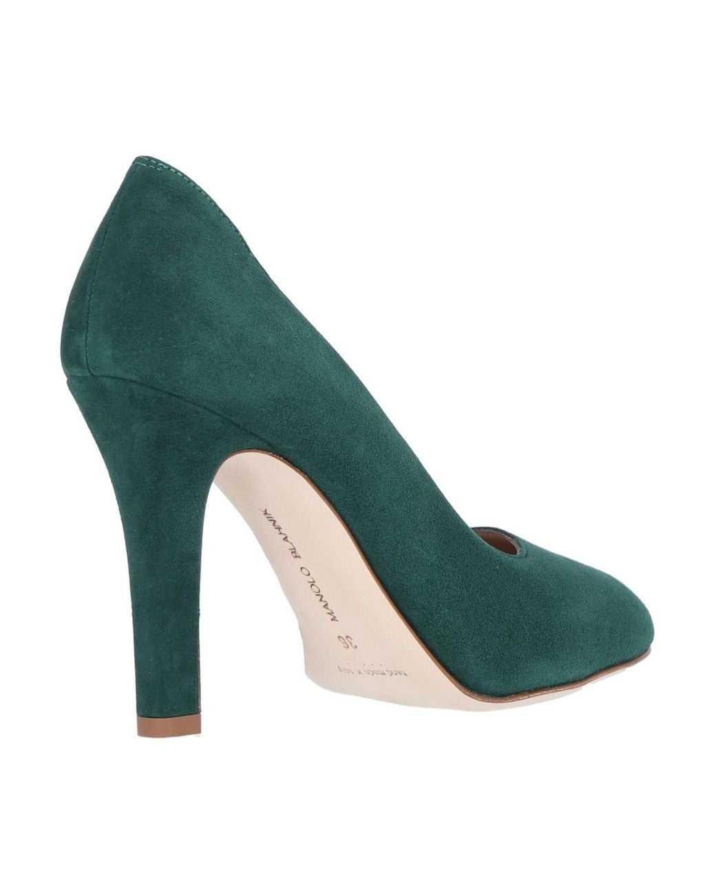 Manolo Blahnik Green Suede Pumps