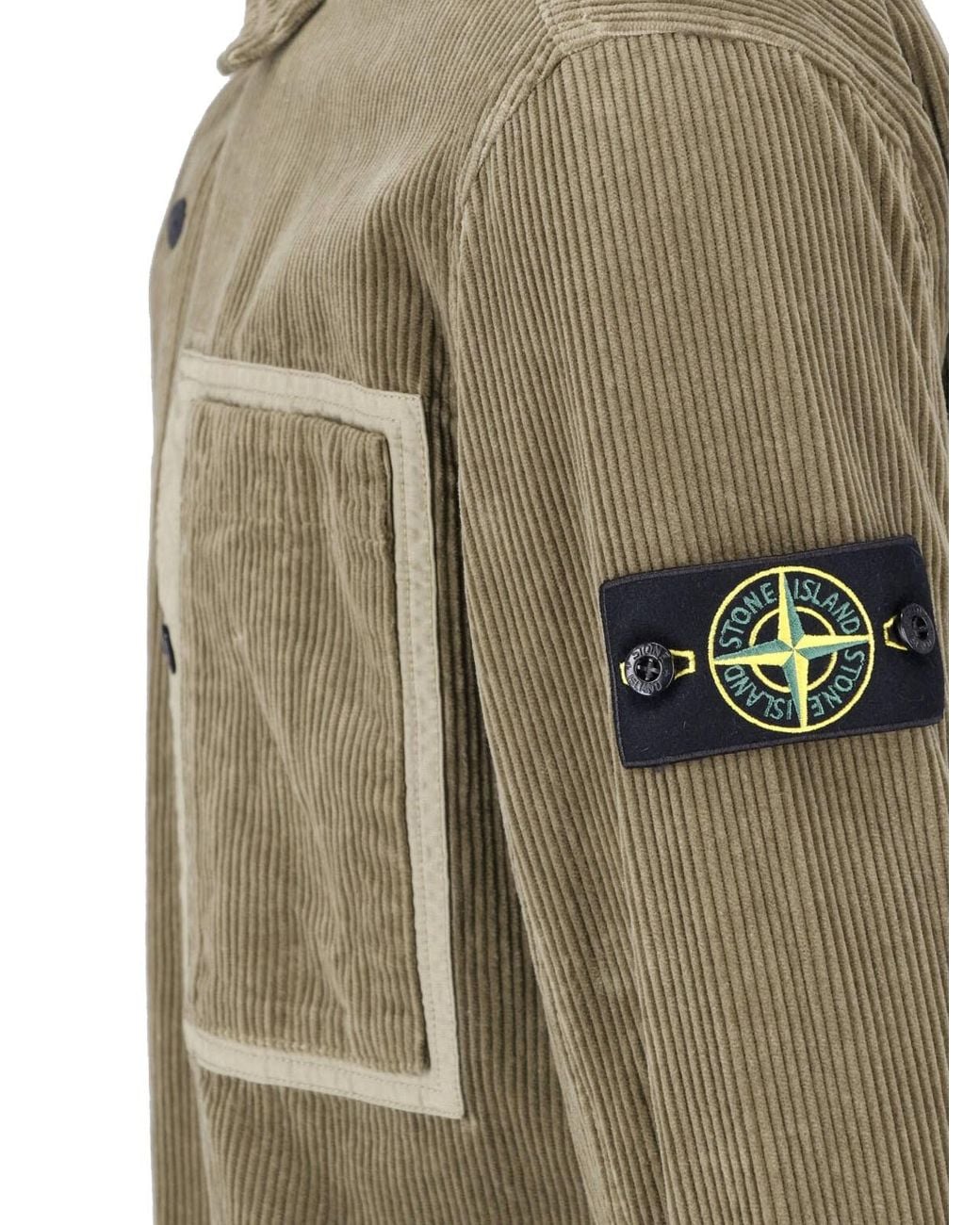 Stone Island Green Corduroy Shirt for men