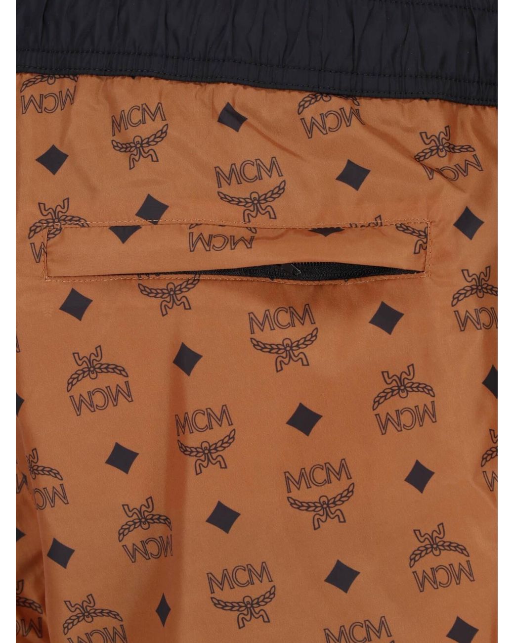 MCM White Printed Swim Shorts for men