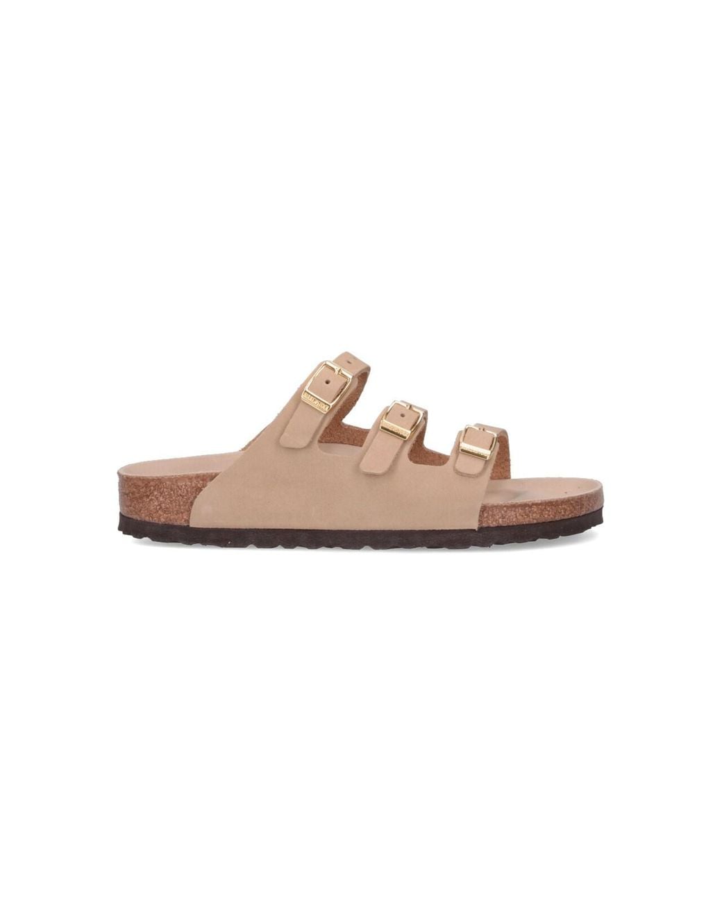 Birkenstock White Three-Strap Buckle Sandals
