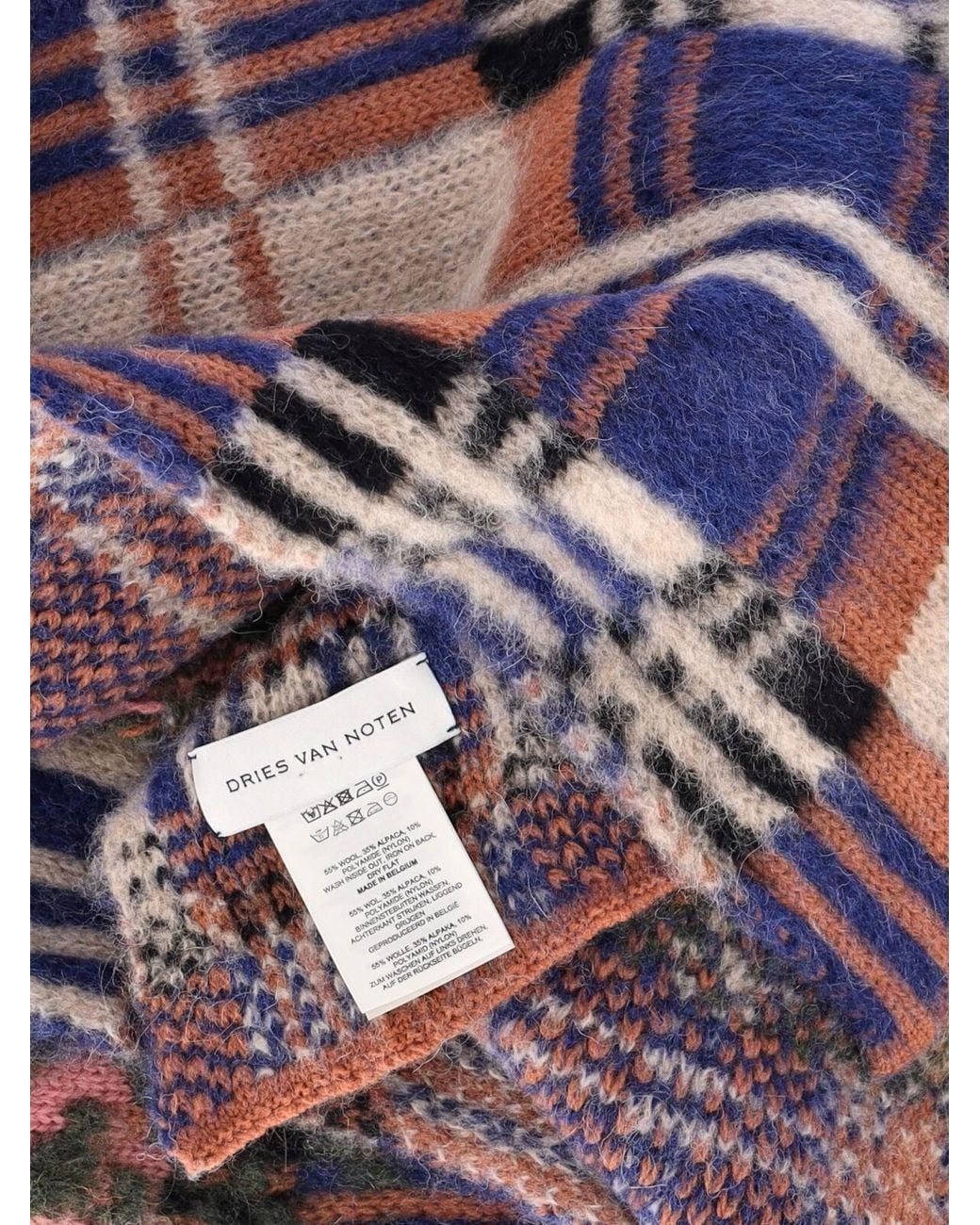 Dries Van Noten White Wool Blend Scarf