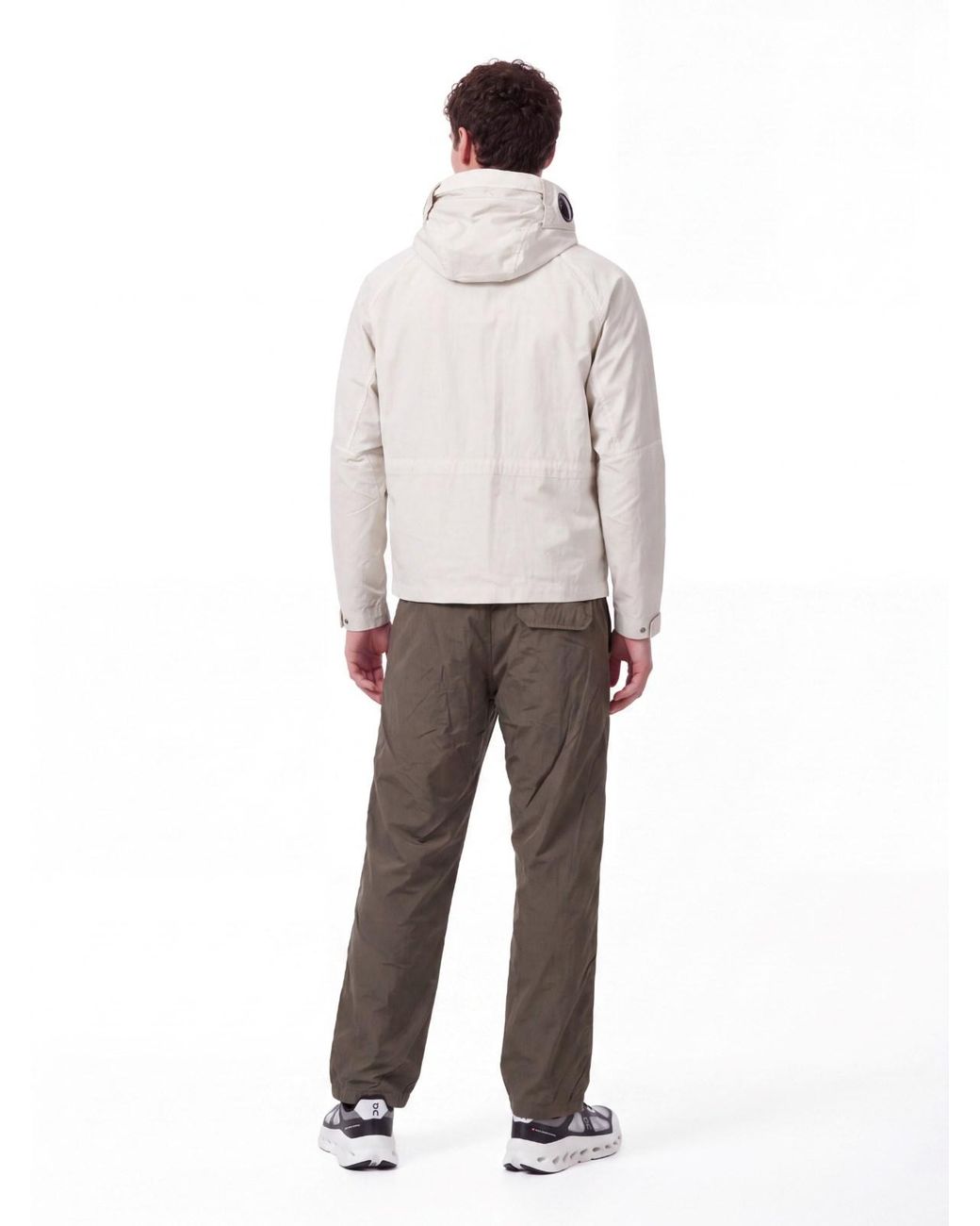 C P Company White C. P. Company Hooded Zip-Up Utility Jacket for men