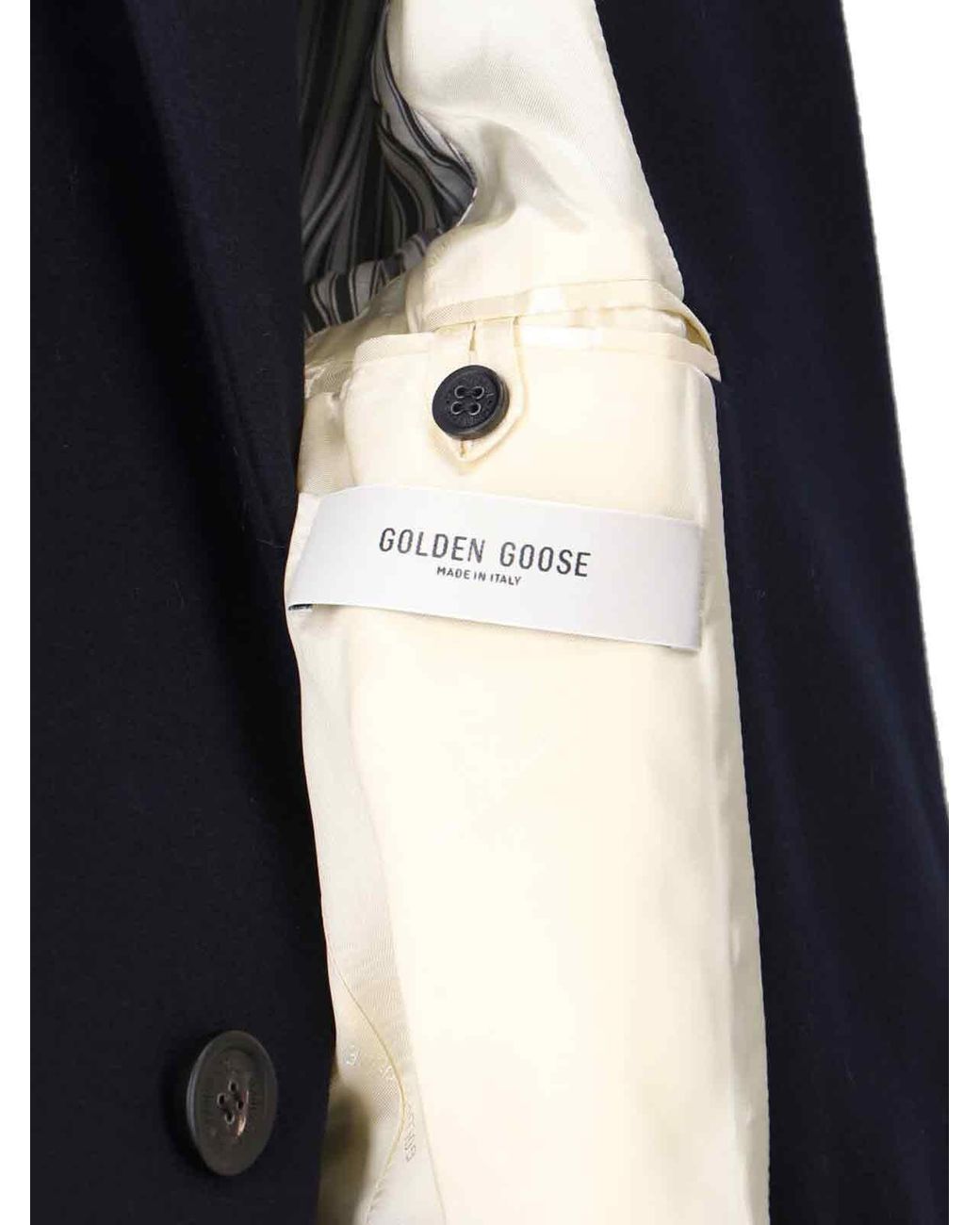 Golden Goose Deluxe Brand Blue Wool Blend Coat With Star Logo for men