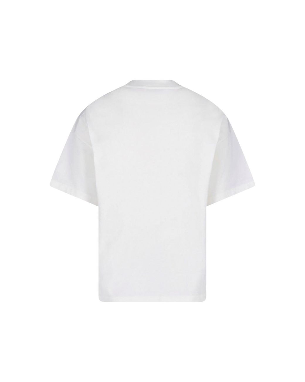 Jil Sander White Crewneck Side Logo Cotton T-Shirt for men