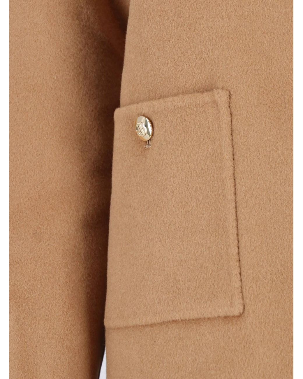 Anine Bing Natural Short Wool And Cashmere Jacket With Classic Collar