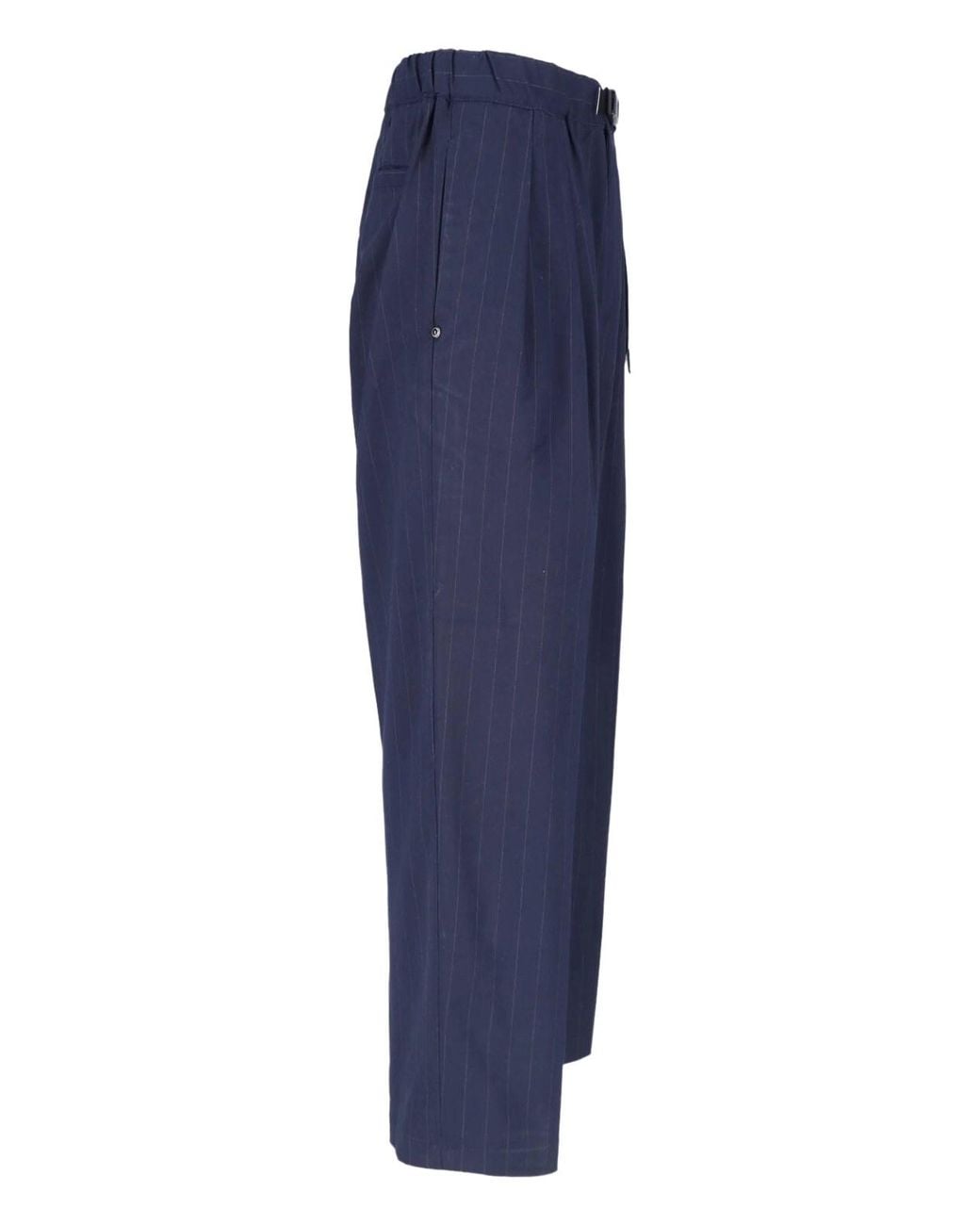 White Sand Blue Straight-Leg Trousers With Belt for men