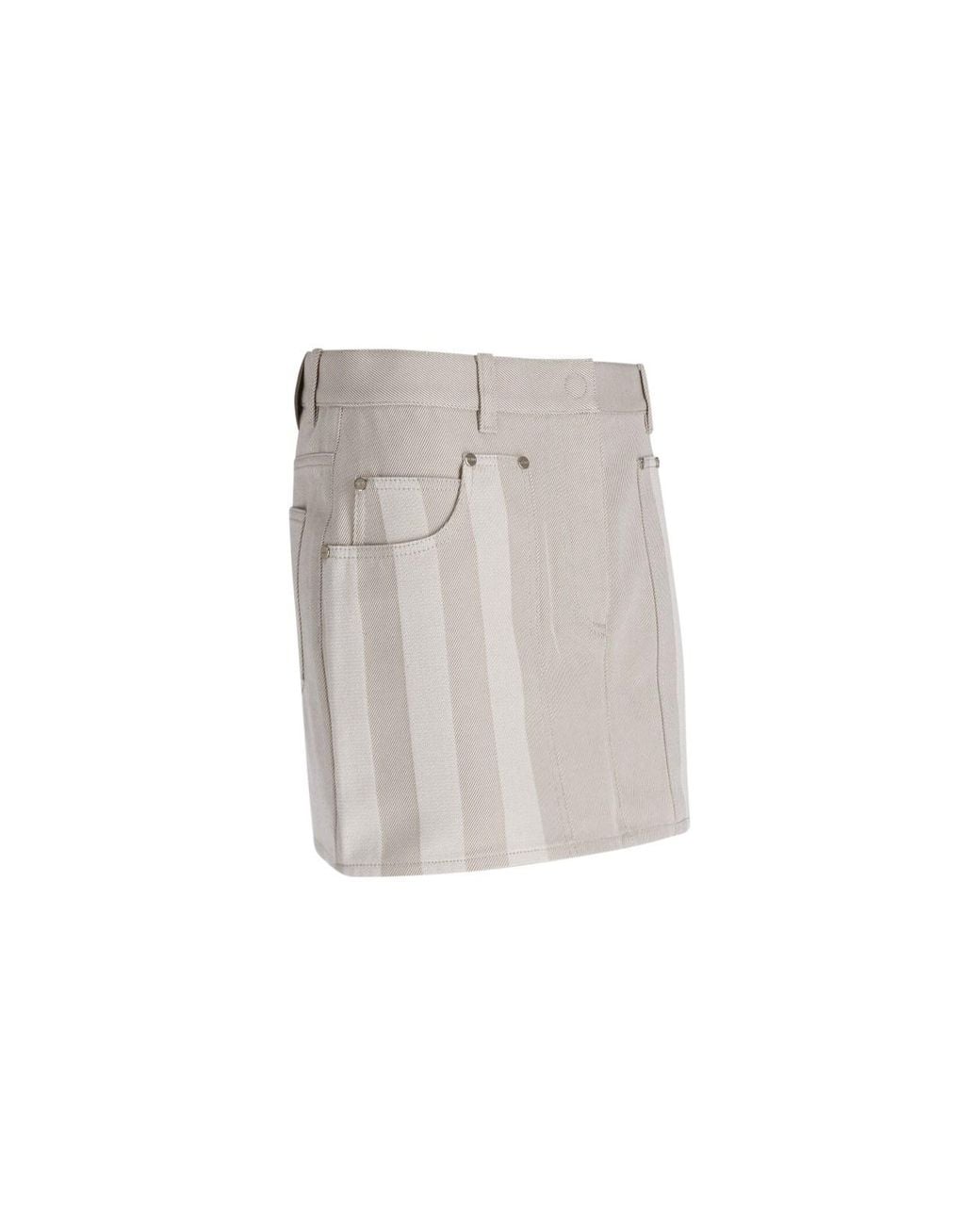 Fendi White Denim Drill Mini Skirt