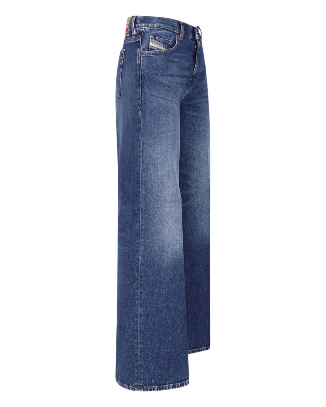 DIESEL Blue High-Rise Wide-Leg Jeans