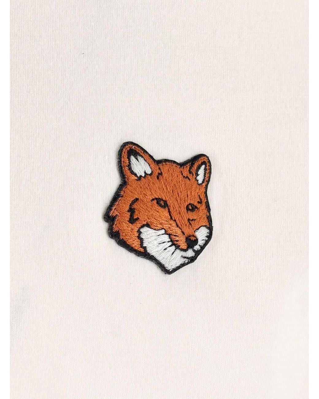 Maison Kitsuné White T-Shirt “Fox Head” for men